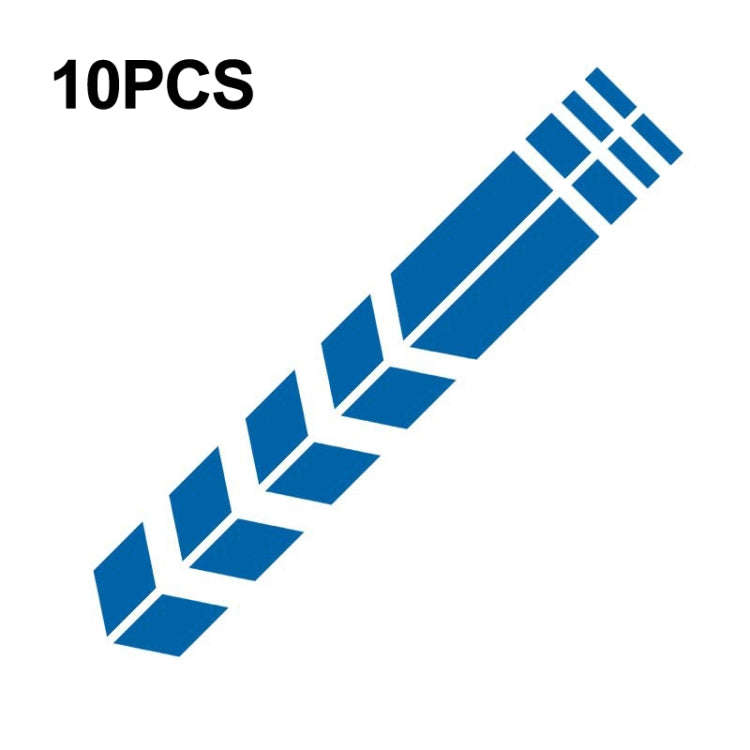 10 PCS Car Stripe Reflective Sticker Motorcycle Fender Arrow Stickers(Blue)