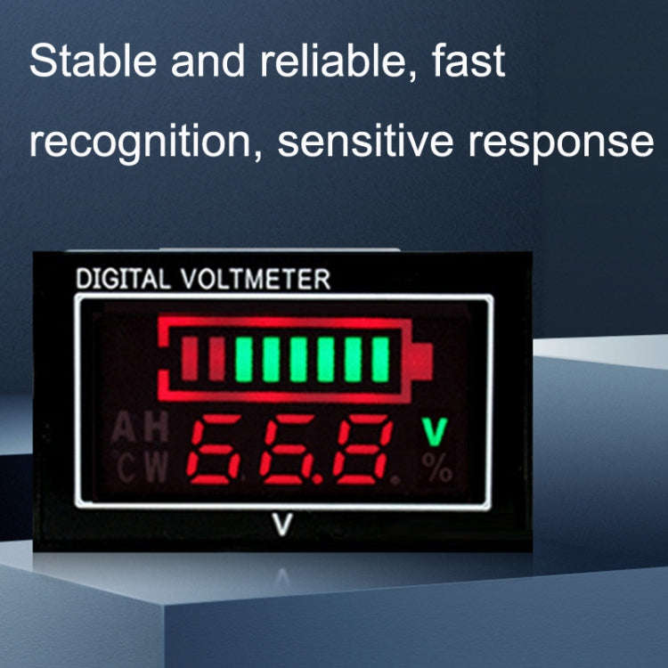 Car Waterproof DC Digital Voltmeter Battery Percentage Display(Black)