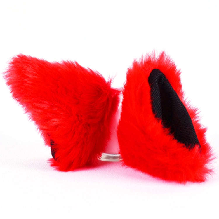 4PCS Motorcycle Plush Ear Helmet Decoration(Red)