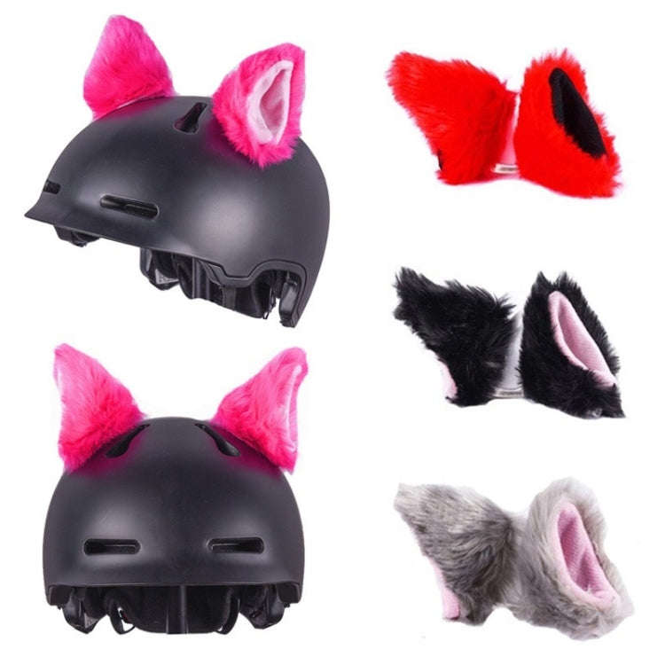 4PCS Motorcycle Plush Ear Helmet Decoration(Red)