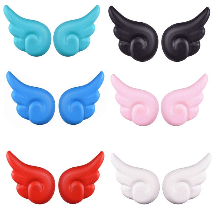 2 Pairs Motorcycle Helmet Angel Wings Decoration(Light Blue)