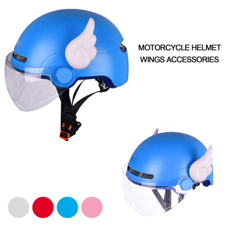 2 Pairs Motorcycle Helmet Angel Wings Decoration(Light Blue)