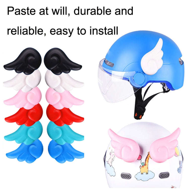 2 Pairs Motorcycle Helmet Angel Wings Decoration(Light Blue)