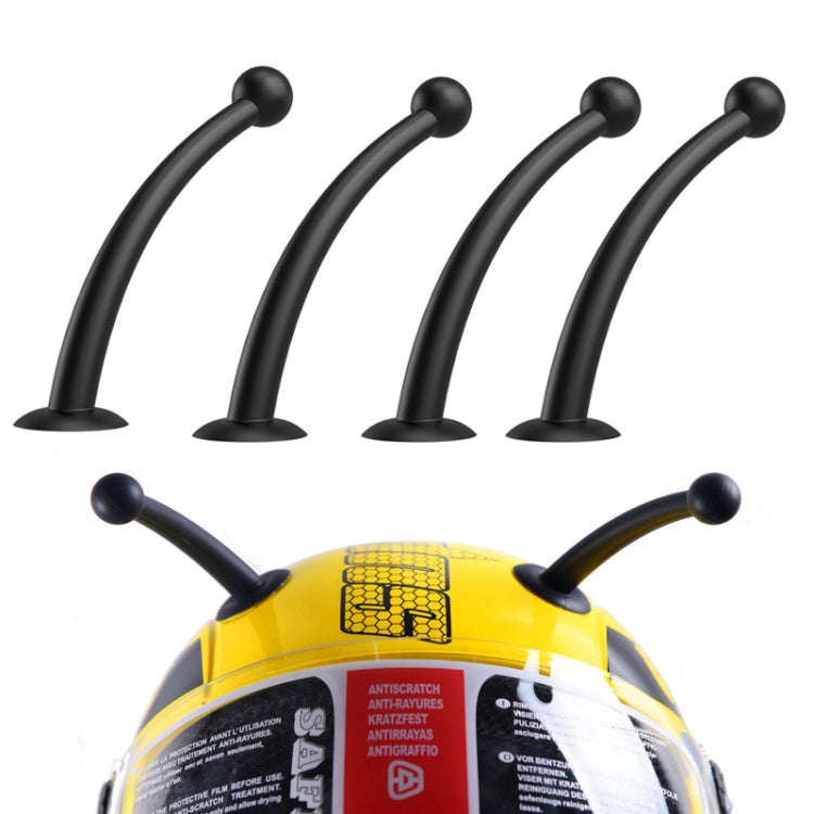 4PCS Motorcycle Helmet Soft Silicone Tentacle Sucker Decoration(Black)