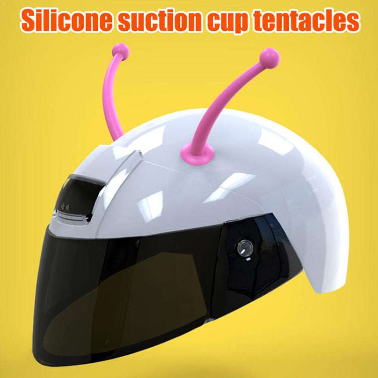 4PCS Motorcycle Helmet Soft Silicone Tentacle Sucker Decoration(Peach Red)