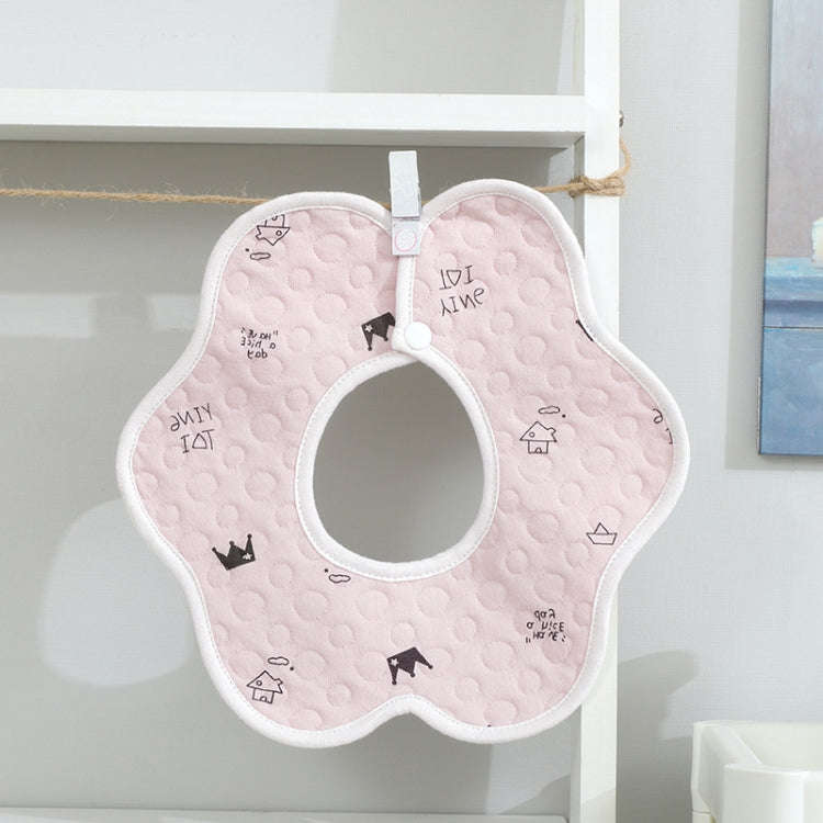 2 PCS Thin Cotton Gauze Waterproof Soft 360 Degree Rotating Baby Bib(Pink)