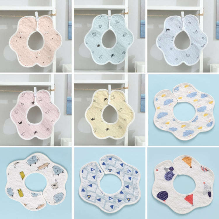 2 PCS Thin Cotton Gauze Waterproof Soft 360 Degree Rotating Baby Bib(Pink)