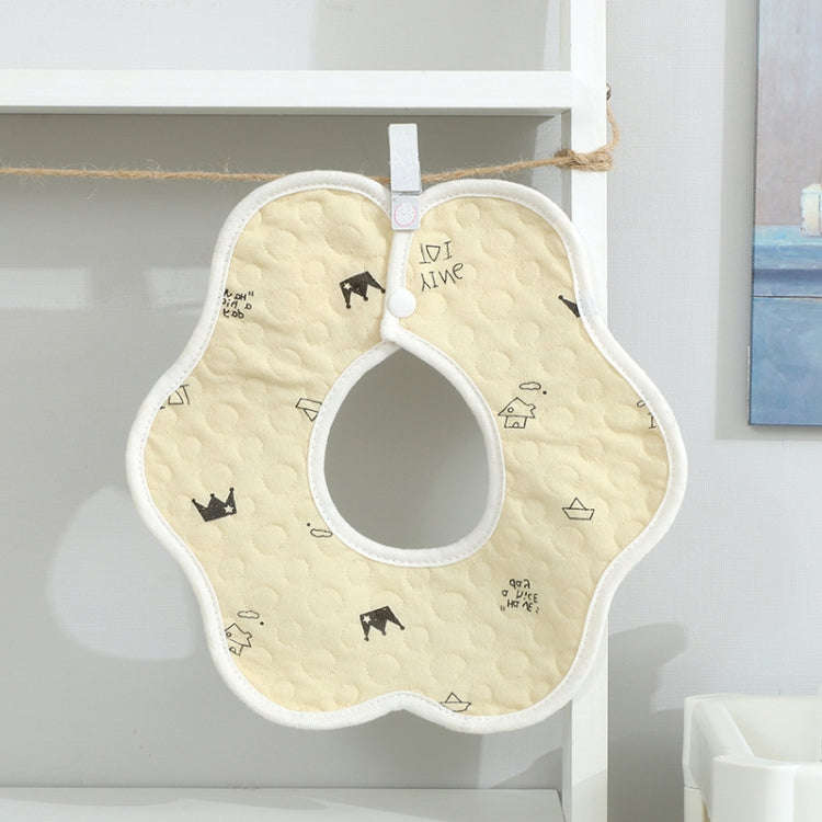 2 PCS Thin Cotton Gauze Waterproof Soft 360 Degree Rotating Baby Bib(Yellow)