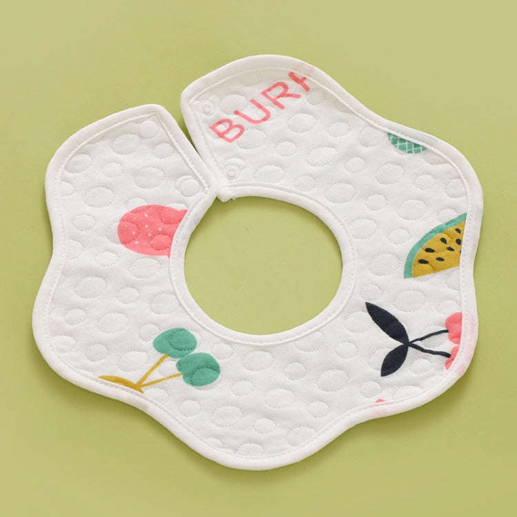 2 PCS Thin Cotton Gauze Waterproof Soft 360 Degree Rotating Baby Bib(Cherry)
