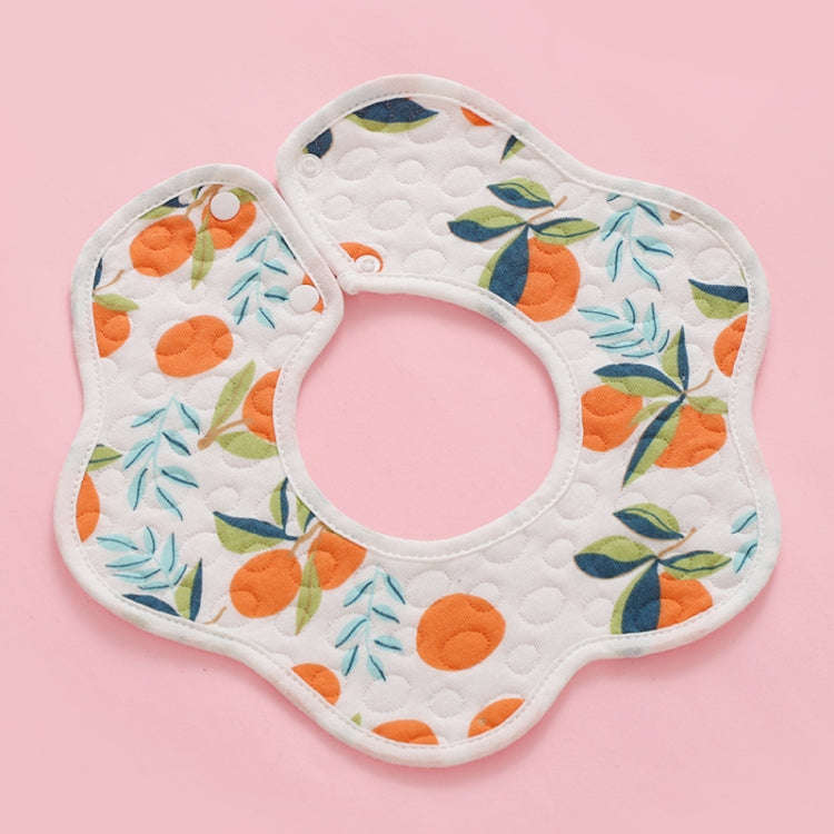 2 PCS Thin Cotton Gauze Waterproof Soft 360 Degree Rotating Baby Bib(Oranges)