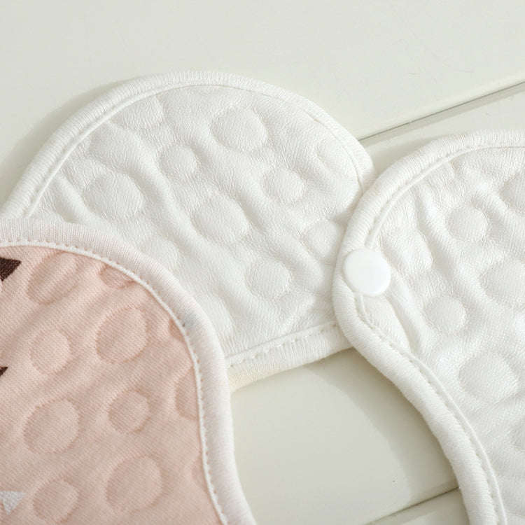 2 PCS Thin Cotton Gauze Waterproof Soft 360 Degree Rotating Baby Bib(Pink)