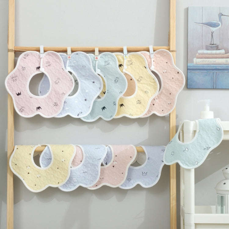 2 PCS Thin Cotton Gauze Waterproof Soft 360 Degree Rotating Baby Bib(Pink)