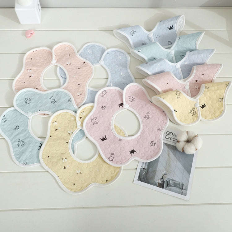 2 PCS Thin Cotton Gauze Waterproof Soft 360 Degree Rotating Baby Bib(Pink)