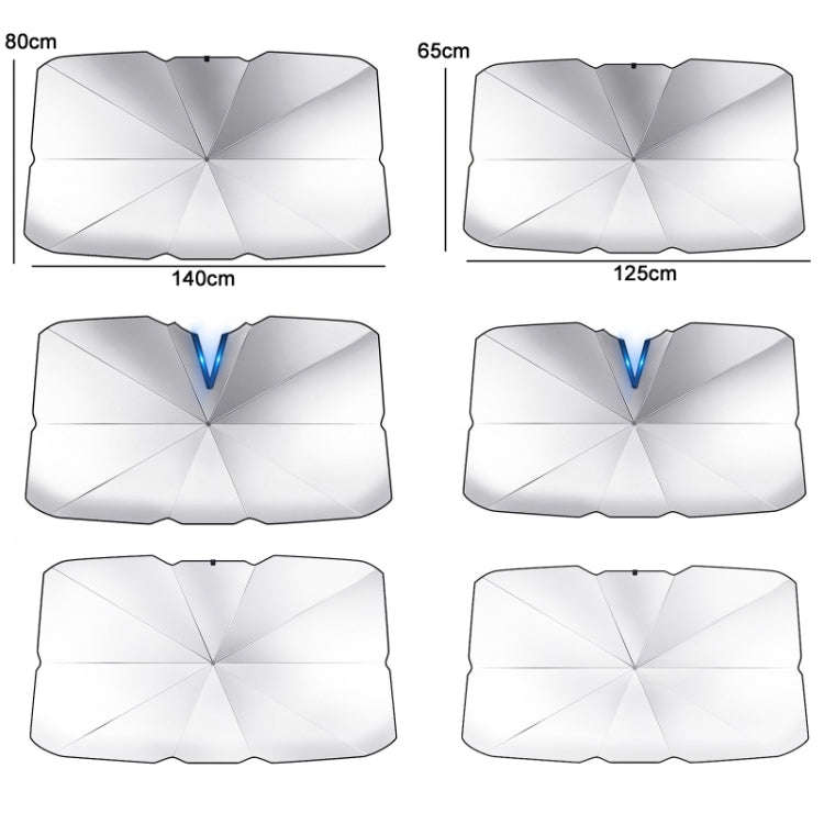 Car Windshield Telescopic Folding Thermal Insulation Parasol, Size: Large+2 PCS Side Sun Block
