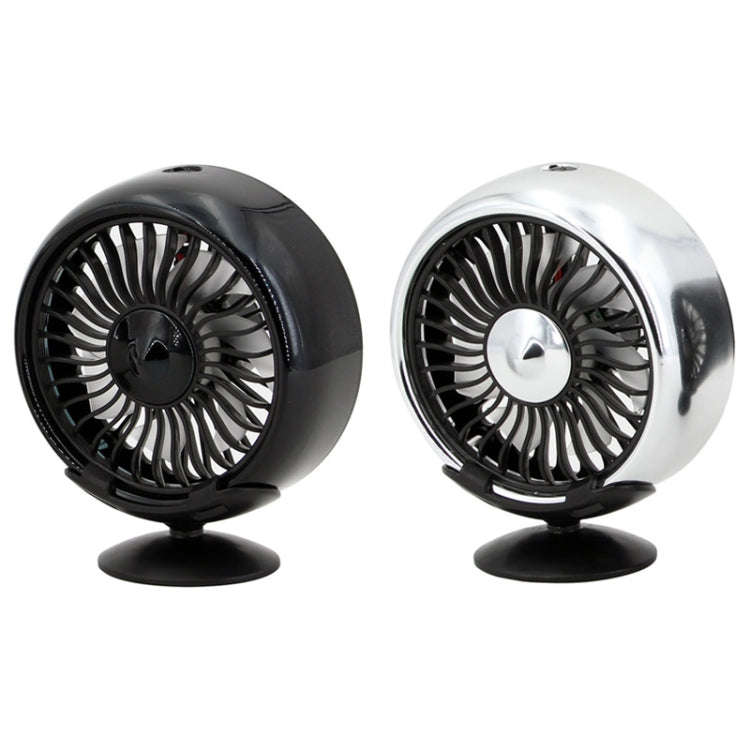 F102 Vehicle Dashboard Multi-function USB Colorful Lights Fan(Black)