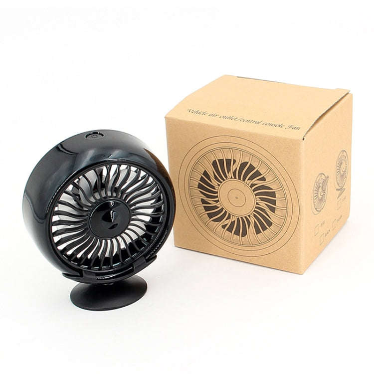 F102 Vehicle Dashboard Multi-function USB Colorful Lights Fan(Black)