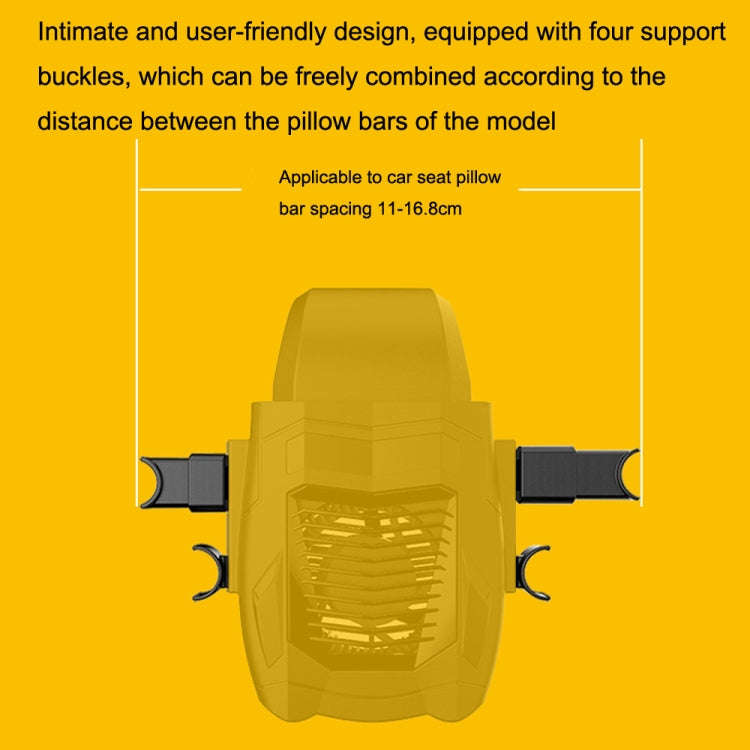 F415 Car Multifunctional Seat Back USB Fan(Yellow)