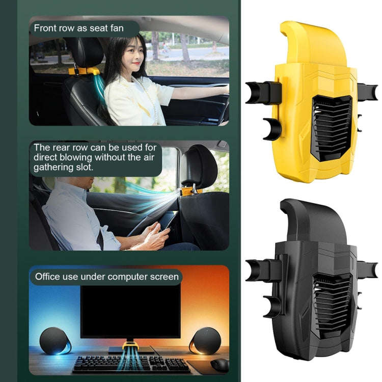 F415 Car Multifunctional Seat Back USB Fan(Black)