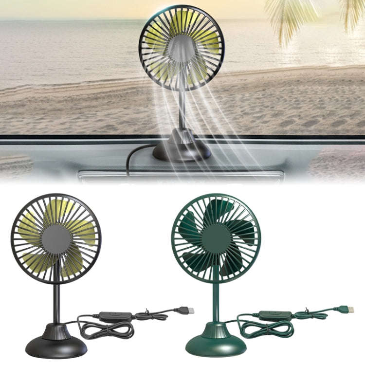 F502 Mini Hose Small Fan Car USB Fan(Black)