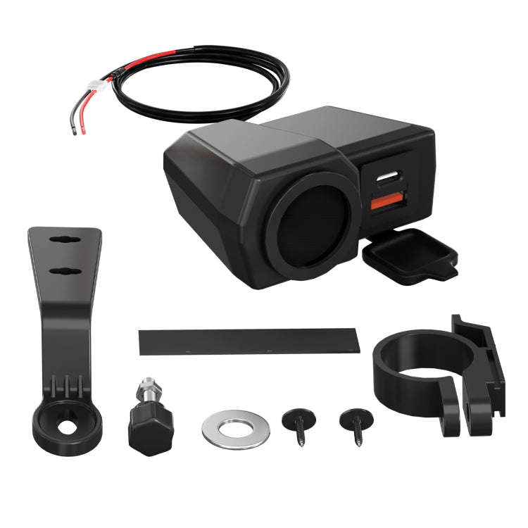 WUPP CS-1747A2 Motorcycle Voltage Temperature Digital Display USB+Type-C Phone Charger