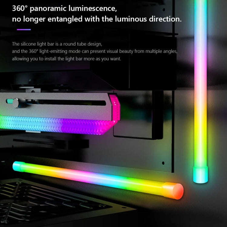 COOLMOON Y360 Round Tube Multi-interface ARGB Chassis Light Bar Computer Decorative Silicone LED ...