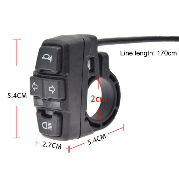 3 In 1 Switch Mountain Car Skateboard Horn Headlights Turn Switch(36V)