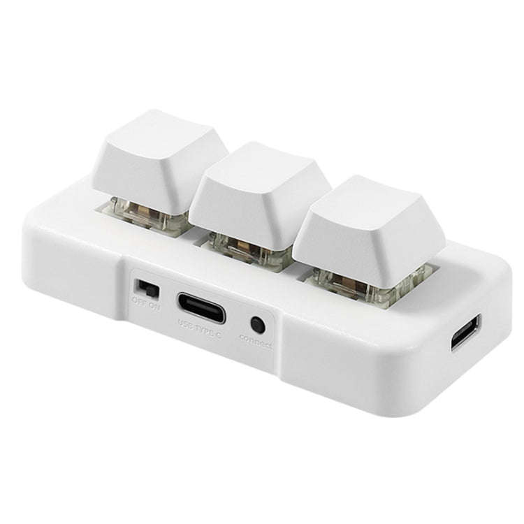 MK321 3 Keys Custom Keys Game Office PS Clip Macro Programming Keypad, Cable Length: 1.5m(White)