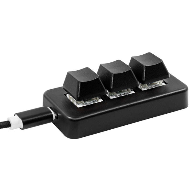 MK321 3 Keys Custom Keys Game Office PS Clip Macro Programming Keypad, Cable Length: 1.5m(Black)