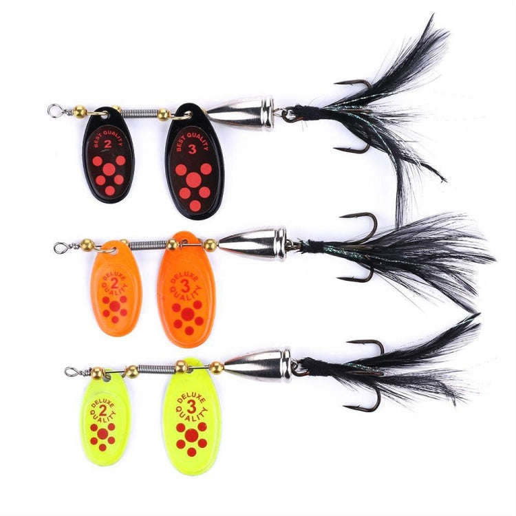 HENGJIA SP304 6.5cm 13g Feather Hook Rotating Sequin Road Lure Bait(Orange Red)