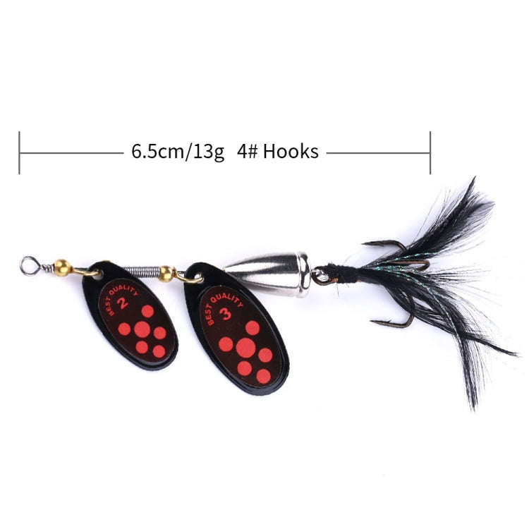 HENGJIA SP304 6.5cm 13g Feather Hook Rotating Sequin Road Lure Bait(Orange Red)
