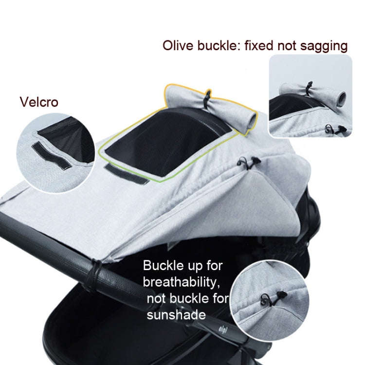 Universal Baby Stroller Accessories Sun Shade Cover With Visible Sunroof(Gray)