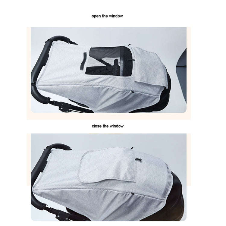 Universal Baby Stroller Accessories Sun Shade Cover With Visible Sunroof(Gray)