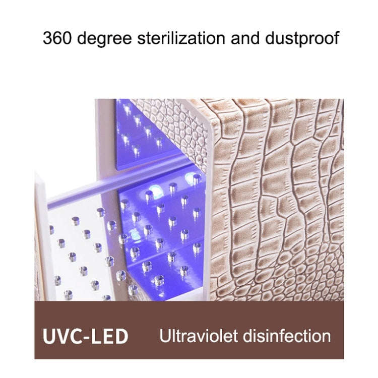 Dustproof Blue Light Disinfection Nail Polisher Storage Box(Khaki)