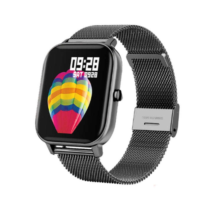 P8 1.4 Inch Heart Rate Blood Pressure Monitoring Smart Watch, Color: Black Steel
