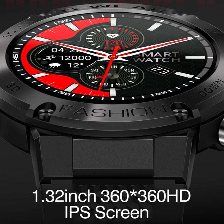 K28H 1.32 Inch Heart Rate/Blood Pressure/Blood Oxygen Monitoring Watch, Color: Black