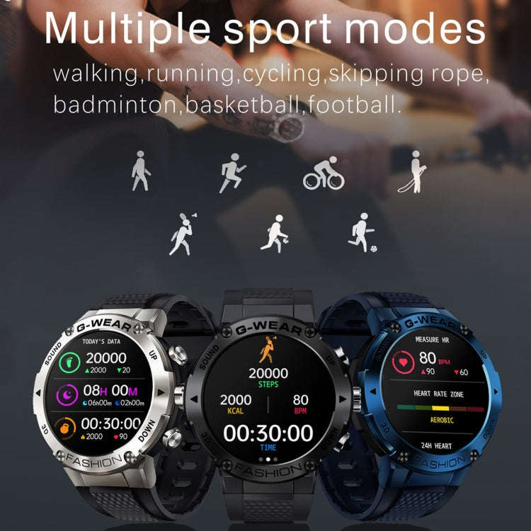 K28H 1.32 Inch Heart Rate/Blood Pressure/Blood Oxygen Monitoring Watch, Color: Black