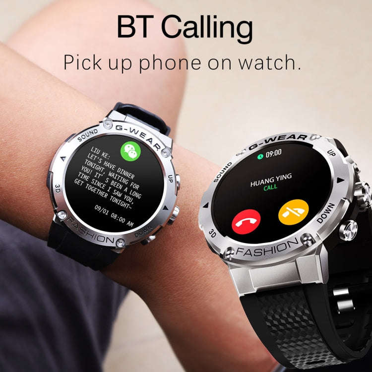 K28H 1.32 Inch Heart Rate/Blood Pressure/Blood Oxygen Monitoring Watch, Color: Black