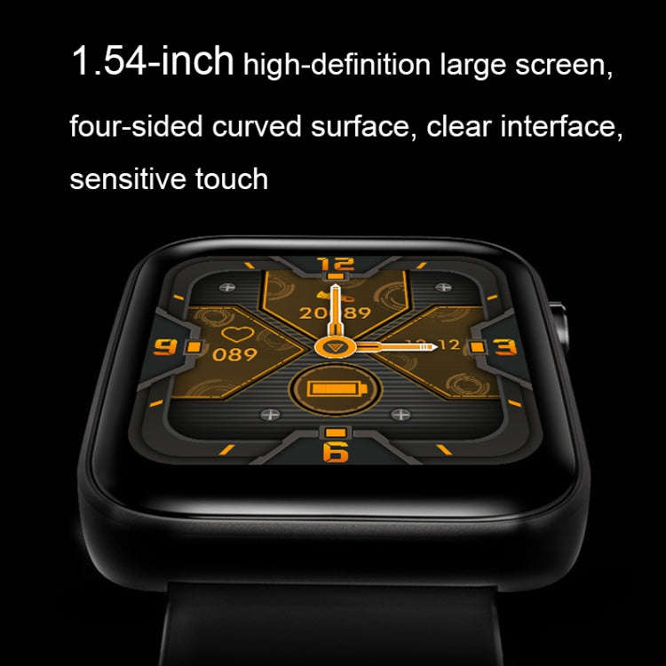 T68 1.54 Inch Body Temperature Monitoring Smart Watch with Flashlight Function(Black)