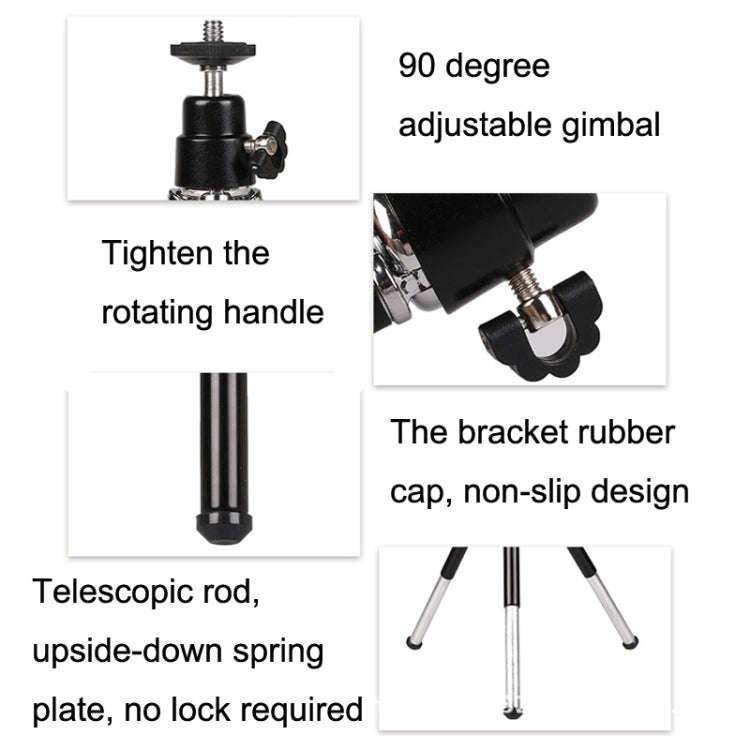2PCS Projector Phone Stand Desktop Portable Telescopic Mini Metal Tripod, Style: 3 Sections (Silver)