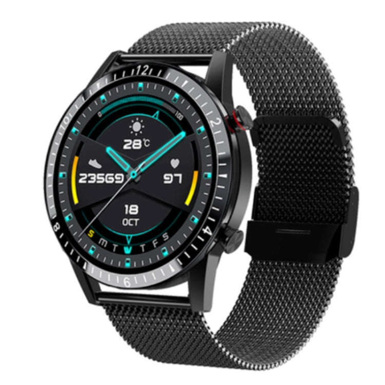 I9 1.3 Inch Heart Rate/Blood Pressure/Blood Oxygen Monitoring Watch, Color: Black Steel