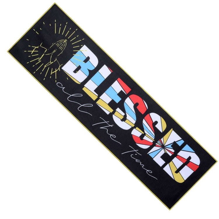 YDJ1223-1 Microfiber Double Sided Fleece Print Quick Dry Portable Sports Towel 30x100cm(BLESSED)