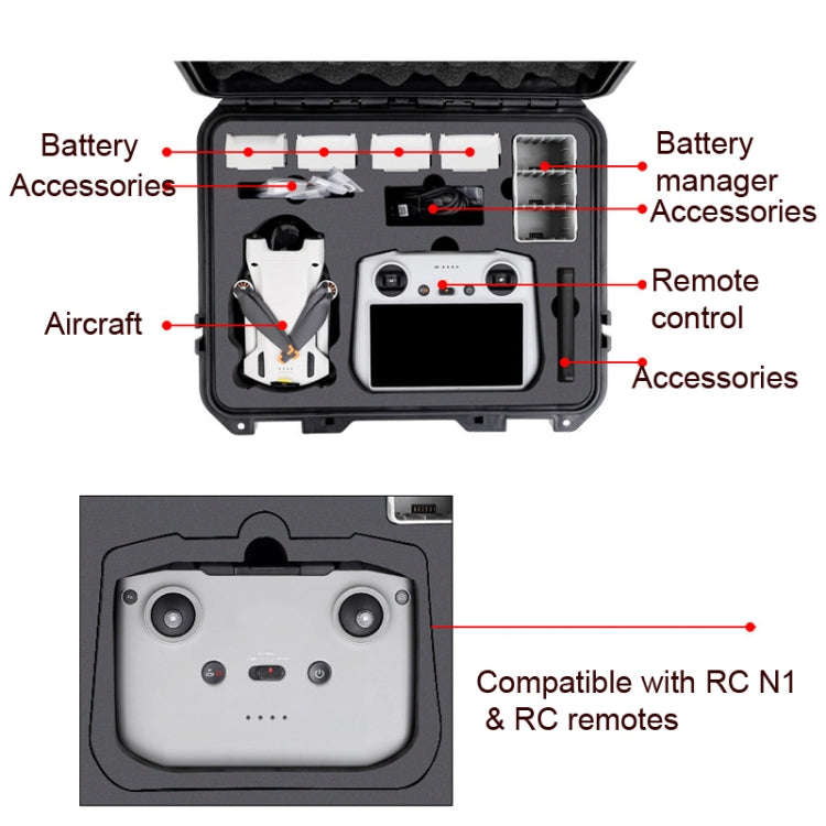 Waterproof Storage Box Carrying Protective Box for DJI Mini 3 Pro(Black)