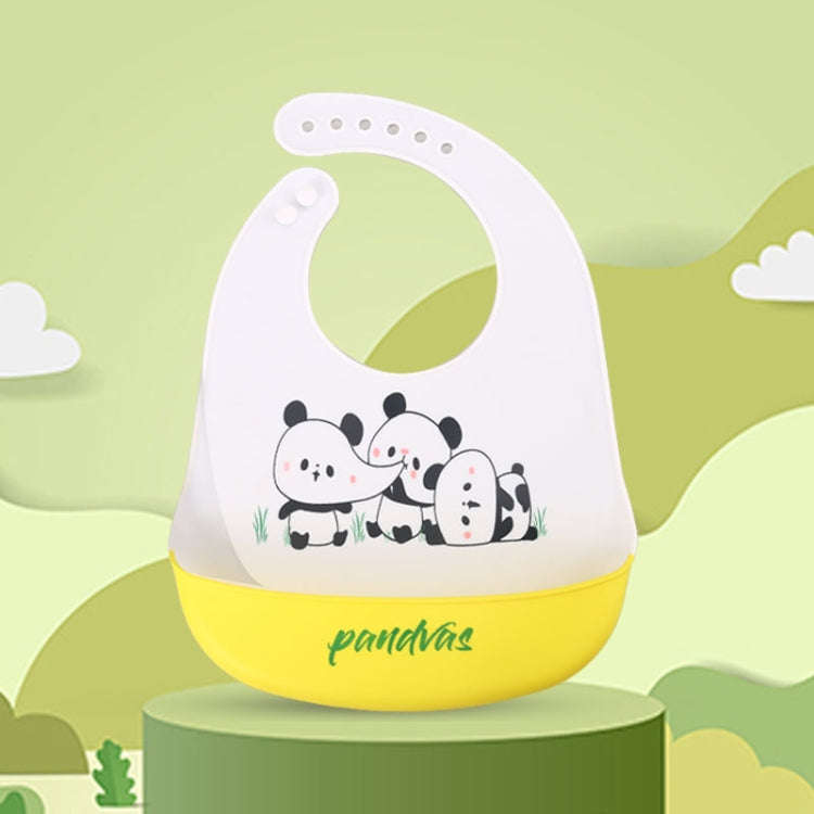 Baby Oil Spray Waterproof Silicone Bib Ultra-thin Saliva Towel, Pattern: Baby Panda