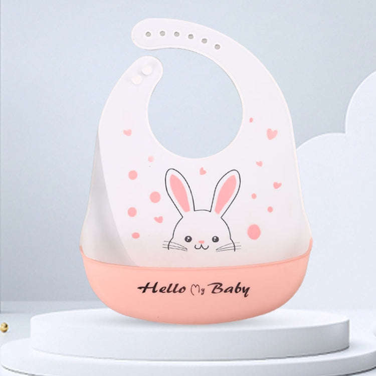Baby Oil Spray Waterproof Silicone Bib Ultra-thin Saliva Towel, Pattern: Rabbit BATT2