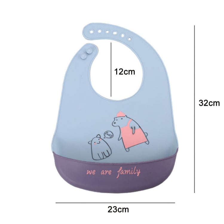 Baby Oil Spray Waterproof Silicone Bib Ultra-thin Saliva Towel, Pattern: Rabbit BATT2