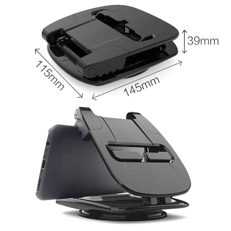 MM002 Car Dashboard Mobile Phone Holder Car Silicone Rotary Navigation Mobile Phone Holder(Black)