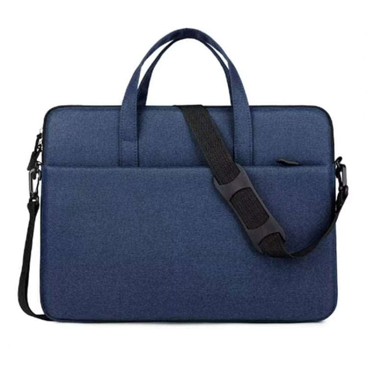 ST09 Portable Single-shoulder Laptop Bag, Size: 13.3 inches(Navy Cyan with Shoulder Strap)