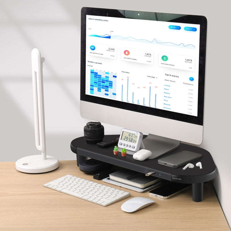 Vaydeer ZGP011 Metal Corner Computer Monitor Raised Rack(USB3.0+3 x USB2.0)
