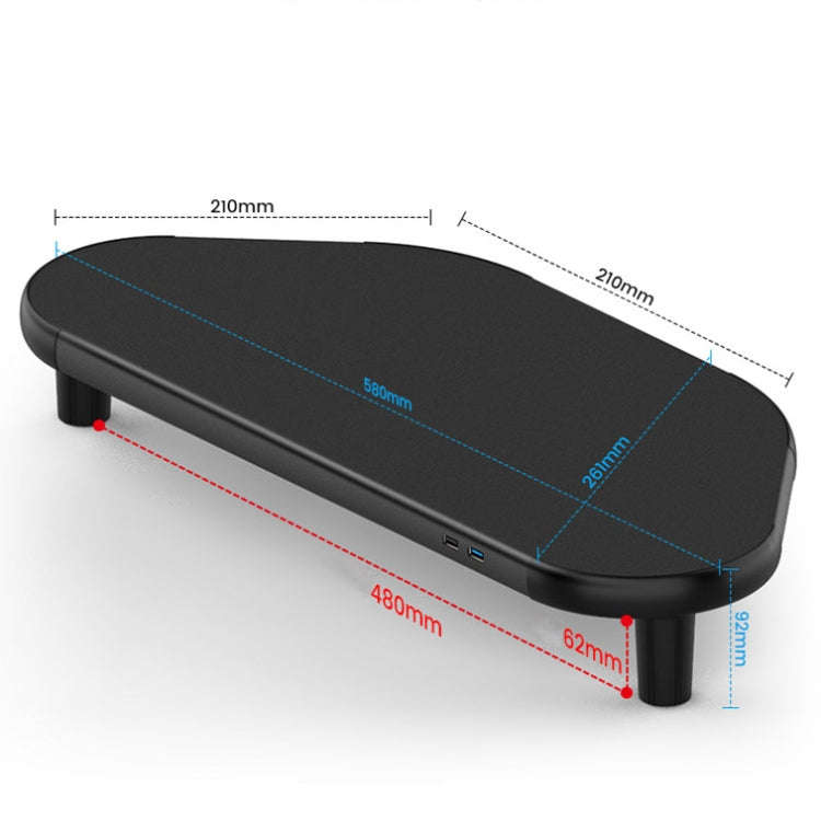 Vaydeer ZGP011 Metal Corner Computer Monitor Raised Rack(USB3.0+3 x USB2.0)