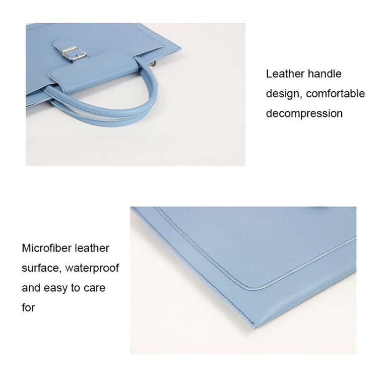 S176 Portable Waterproof Laptop Bag with Power Pack, Size: 14 inches(Sky Blue)